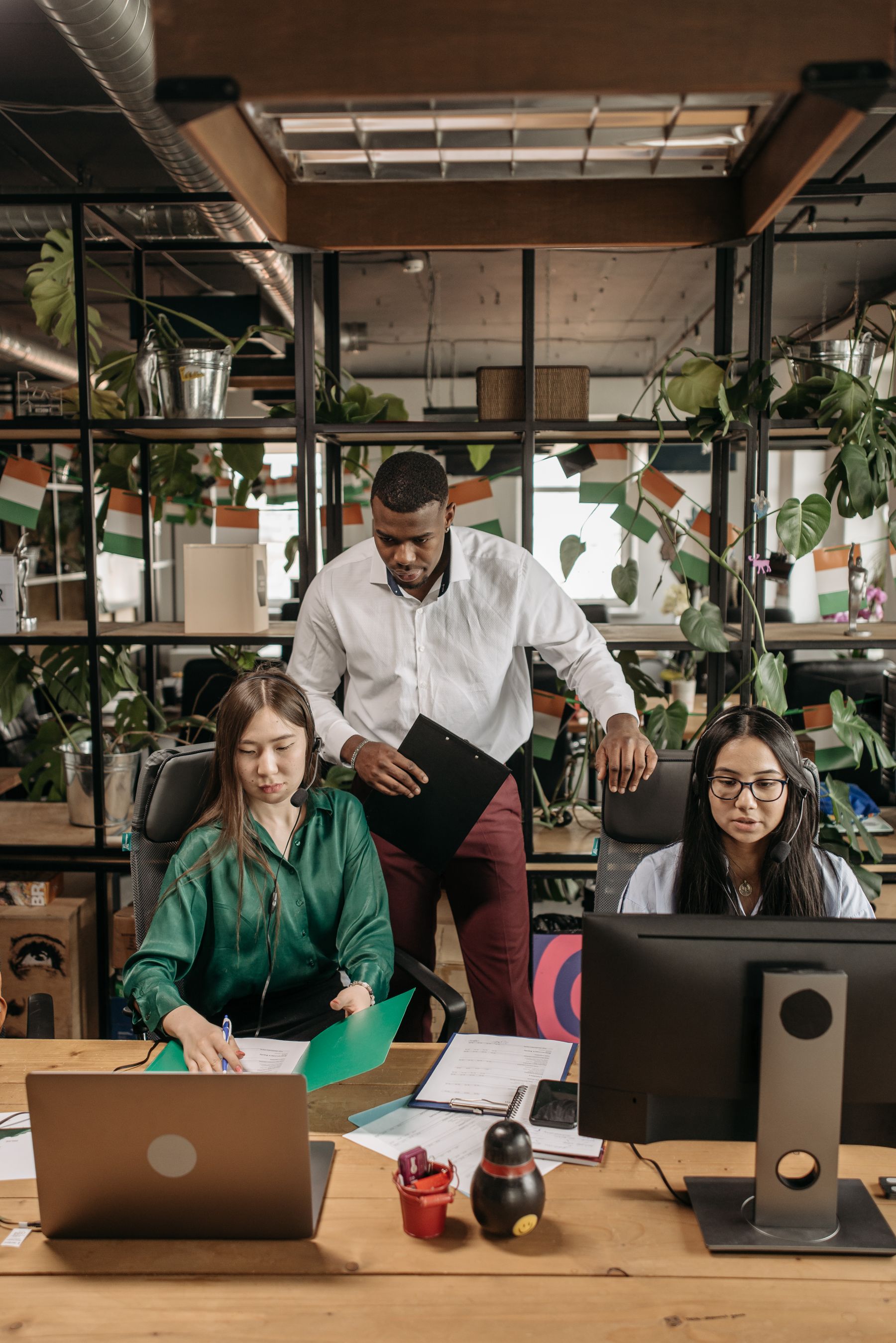 A team at work in an open-plan office